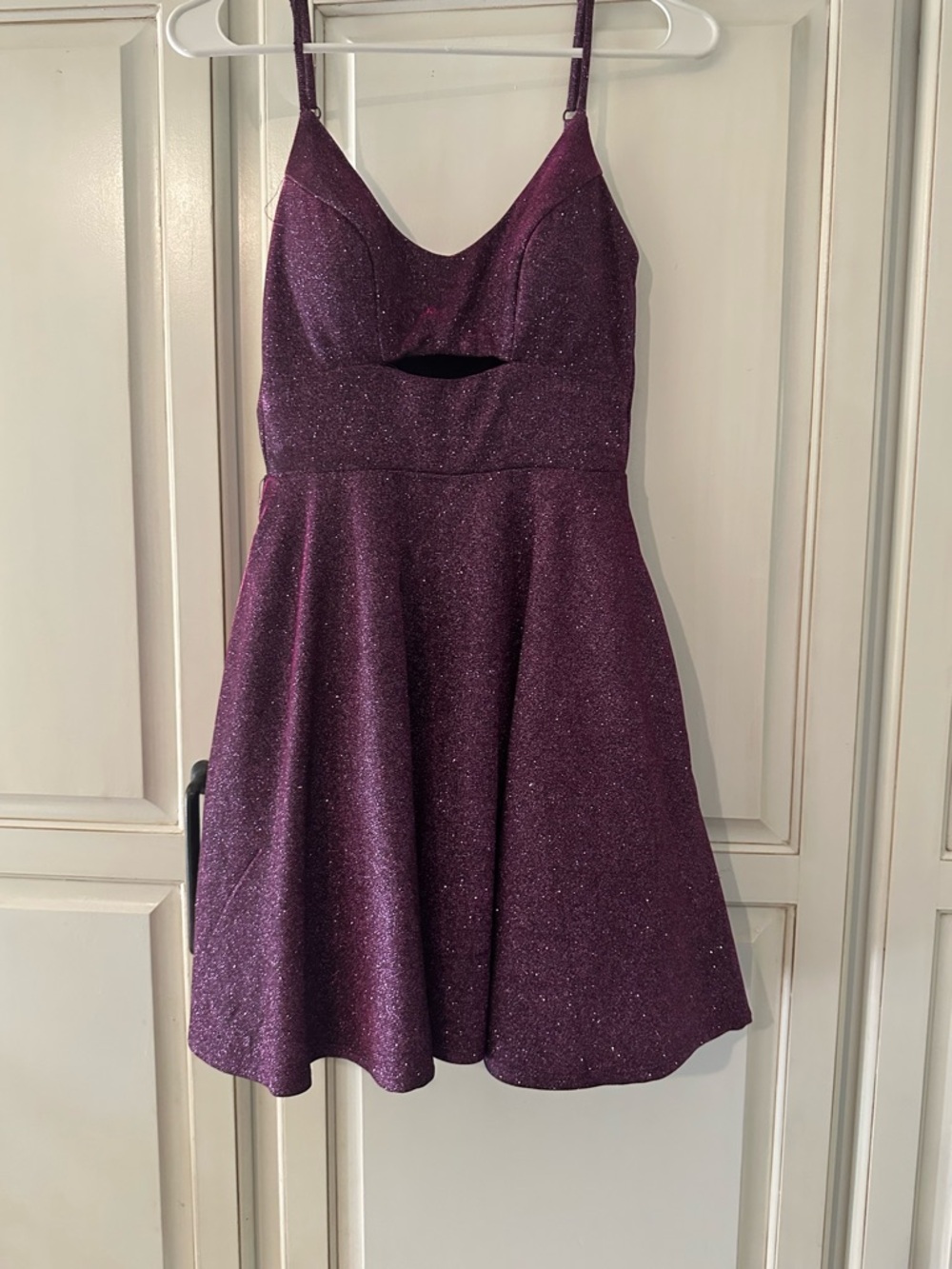 City Studio Purple Glitter Mini Dress